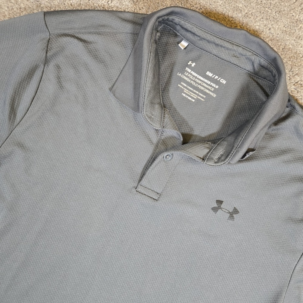 Under Armour Polo Mens Small Gray Playoff Polo Performance Golf